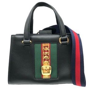 Gucci Sylvie 2way Handbag Shoulder Bag Black
